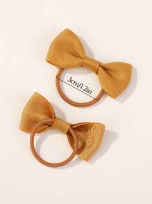 8入組/套兒童彩色和可愛素色蝴蝶結髮圈 - 彩色 - 查看 3