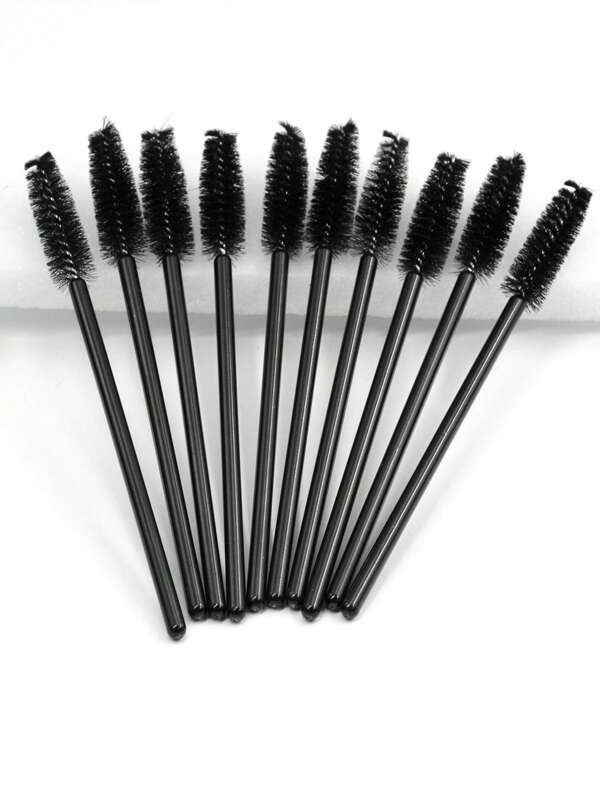 100Pcs Disposable Black Eyelash Brushes Mascara Wands Lash Eyebrow