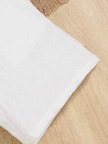 SHEIN 男童休閒舒服時尚簡約風實際有皺紋質感紋理格紋短褲