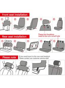 9pcs/set Universal 5-seater Car Seat Covers Pu Patchwork - Coffee Brown - View 4