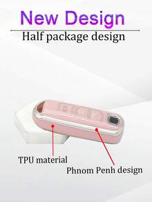 1套車鑰匙殼和水鑽熊裝飾鑰匙圈與馬自達兼容 - 粉色 - 查看 3