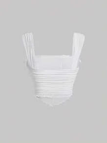 SHEIN MOD Top de tirantes con diseño de nudo fruncido - Blanco - Ver 2