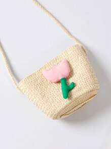 Baby Striped Print Colourblock Puff Sleeve Shirt Dress & Bag - Multicolor - View 6