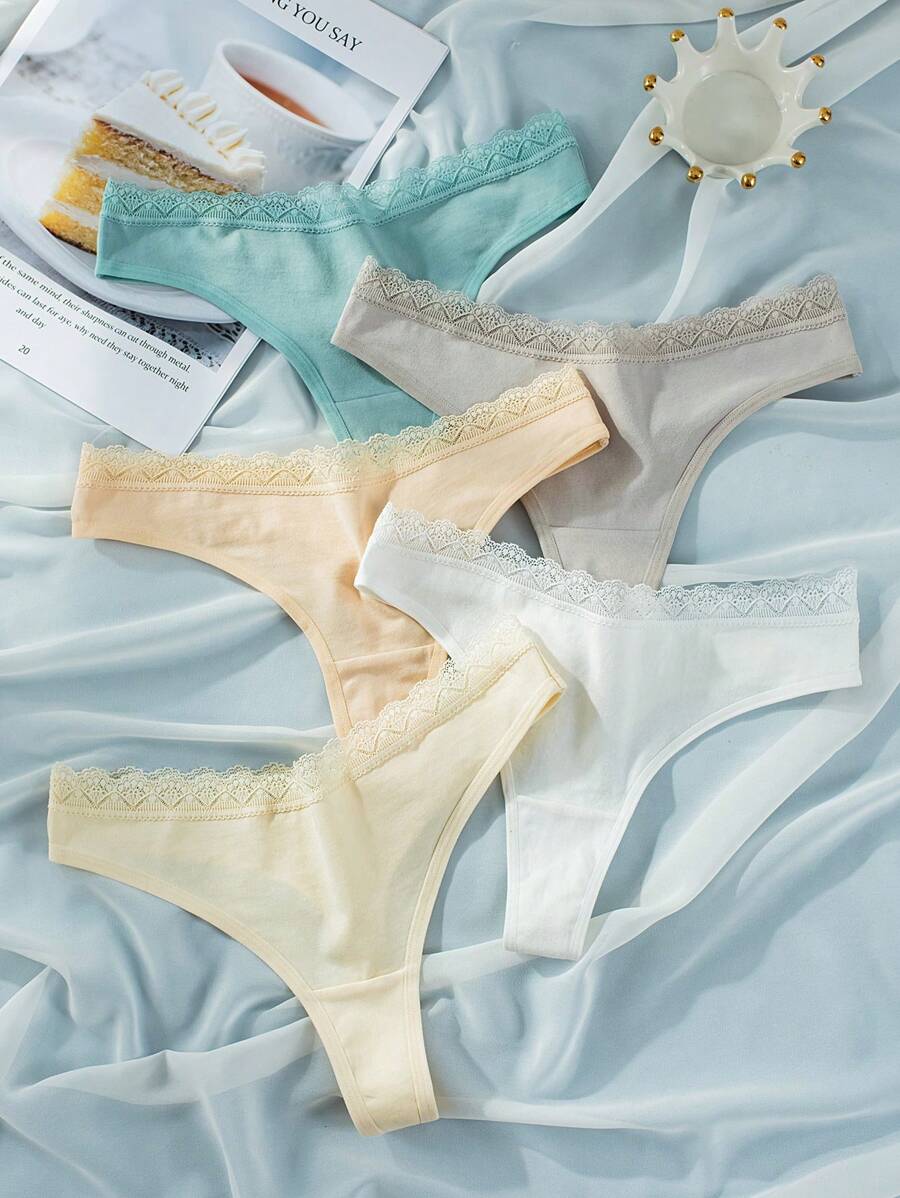 Snug Zone 5 paquetes Bragas sexy con encaje de contraste - Multicolor - Ver 1