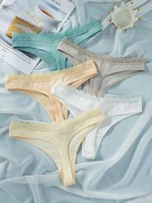 Snug Zone 5 条装对比色蕾丝性感内裤 - 彩色 - 查看 2