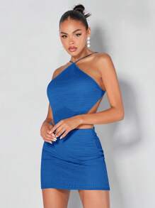 SHEIN BAE Solid Bandana Hem Crop Cami Top & Bodycon Skirt