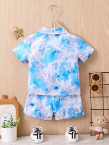 男嬰紮染襯衫和短褲不帶T恤