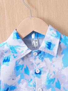 男嬰紮染襯衫和短褲不帶T恤