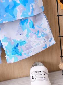 男嬰紮染襯衫和短褲不帶T恤