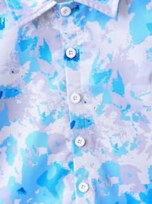 男嬰紮染襯衫和短褲不帶T恤