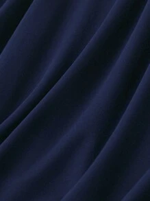 SHEIN LUNE Vestido estilo camiseta con estampado de letra - Azul Marino - Ver 4