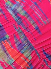 Hauture 抽象印花系带露背紧身吊带连衣裙 - 彩色 - 查看 6