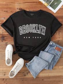 Plus Letter Graphic Tee - Black - View 1