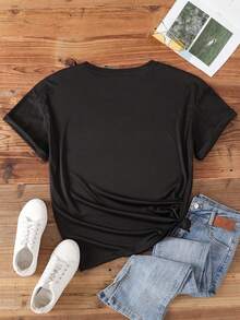 Plus Letter Graphic Tee - Black - View 2