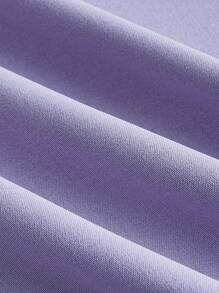 SHEIN MOD 素色方領A字洋裝 - 紫丁香色 - 查看 4