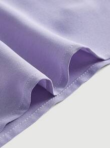 SHEIN MOD 素色方領A字洋裝 - 紫丁香色 - 查看 5