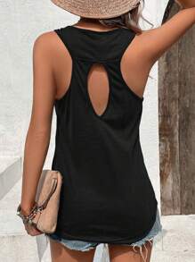 SHEIN LUNE Top tank unicolor de cuello scoop