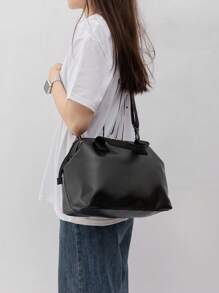 1 pieza Bolso de mamá de diseño de moda para el hombro - Negro - Ver 4