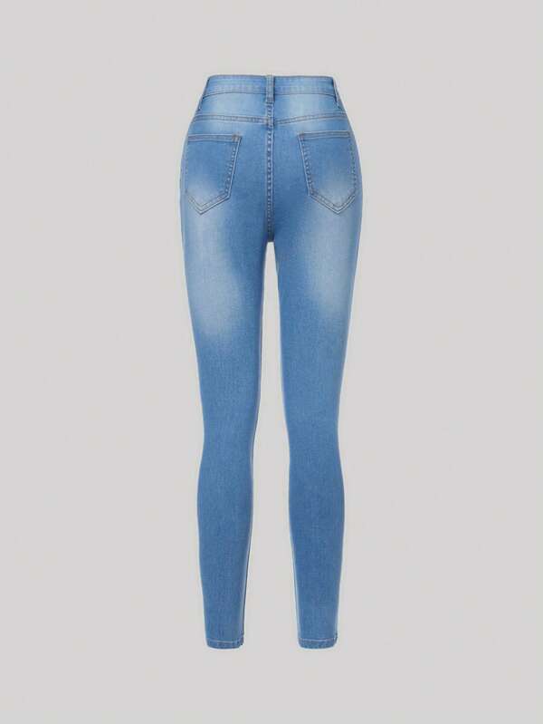 SHEIN Teen Girls Ripped Skinny Jeans SHEIN USA