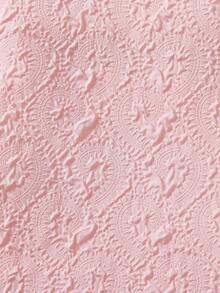 SHEIN Young Girl Appliques Shoulder Keyhole Back Dress - Pink - View 7