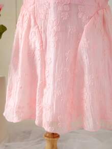 SHEIN Đầm bé gái màu trơn Giải trí - Màu Hồng baby - Xem 6