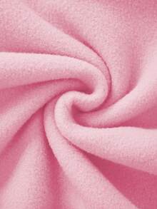 SHEIN EZwear 字母圖案袋鼠口袋抽繩保暖連帽衫 - 粉色 - 查看 6