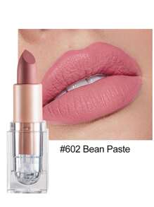 HANDAIYAN Matte Velvet Finish Crystal Square Tube Lipstick, Nude Bean Sand Shade Lip Gloss, Long Lasting Non-Transfer Lip Liner, Cosmetics, Face Paint For Women, Ideal For Y2K Fancy Fashion Looks, Matte Long Lasting Lip Gloss For Daily & Party Makeup - 02 Peach - 查看 1