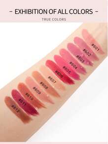 HANDAIYAN Matte Velvet Finish Crystal Square Tube Lipstick, Nude Bean Sand Shade Lip Gloss, Long Lasting Non-Transfer Lip Liner, Cosmetics, Face Paint For Women, Ideal For Y2K Fancy Fashion Looks, Matte Long Lasting Lip Gloss For Daily & Party Makeup - 02 Peach - 查看 5