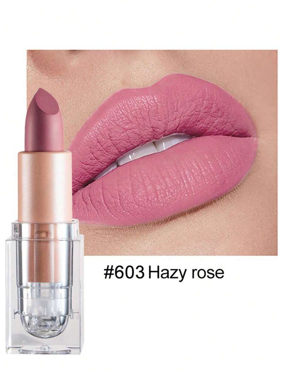 HANDAIYAN Matte Velvet Finish Crystal Square Tube Lipstick, Nude Bean Sand Shade Lip Gloss, Long Lasting Non-Transfer Lip Liner, Cosmetics, Face Paint For Women, Ideal For Y2K Fancy Fashion Looks, Matte Long Lasting Lip Gloss For Daily & Party Makeup - 03 Tula - 查看 1