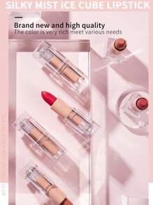 HANDAIYAN Matte Velvet Finish Crystal Square Tube Lipstick, Nude Bean Sand Shade Lip Gloss, Long Lasting Non-Transfer Lip Liner, Cosmetics, Face Paint For Women, Ideal For Y2K Fancy Fashion Looks, Matte Long Lasting Lip Gloss For Daily & Party Makeup - 03 Tula - 查看 3