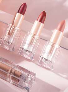 HANDAIYAN Matte Velvet Finish Crystal Square Tube Lipstick, Nude Bean Sand Shade Lip Gloss, Long Lasting Non-Transfer Lip Liner, Cosmetics, Face Paint For Women, Ideal For Y2K Fancy Fashion Looks, Matte Long Lasting Lip Gloss For Daily & Party Makeup - 03 Tula - 查看 4