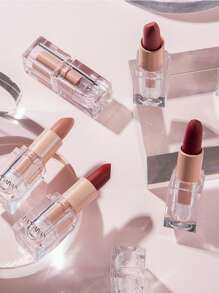 HANDAIYAN Matte Velvet Finish Crystal Square Tube Lipstick, Nude Bean Sand Shade Lip Gloss, Long Lasting Non-Transfer Lip Liner, Cosmetics, Face Paint For Women, Ideal For Y2K Fancy Fashion Looks, Matte Long Lasting Lip Gloss For Daily & Party Makeup - 03 Tula - 查看 7