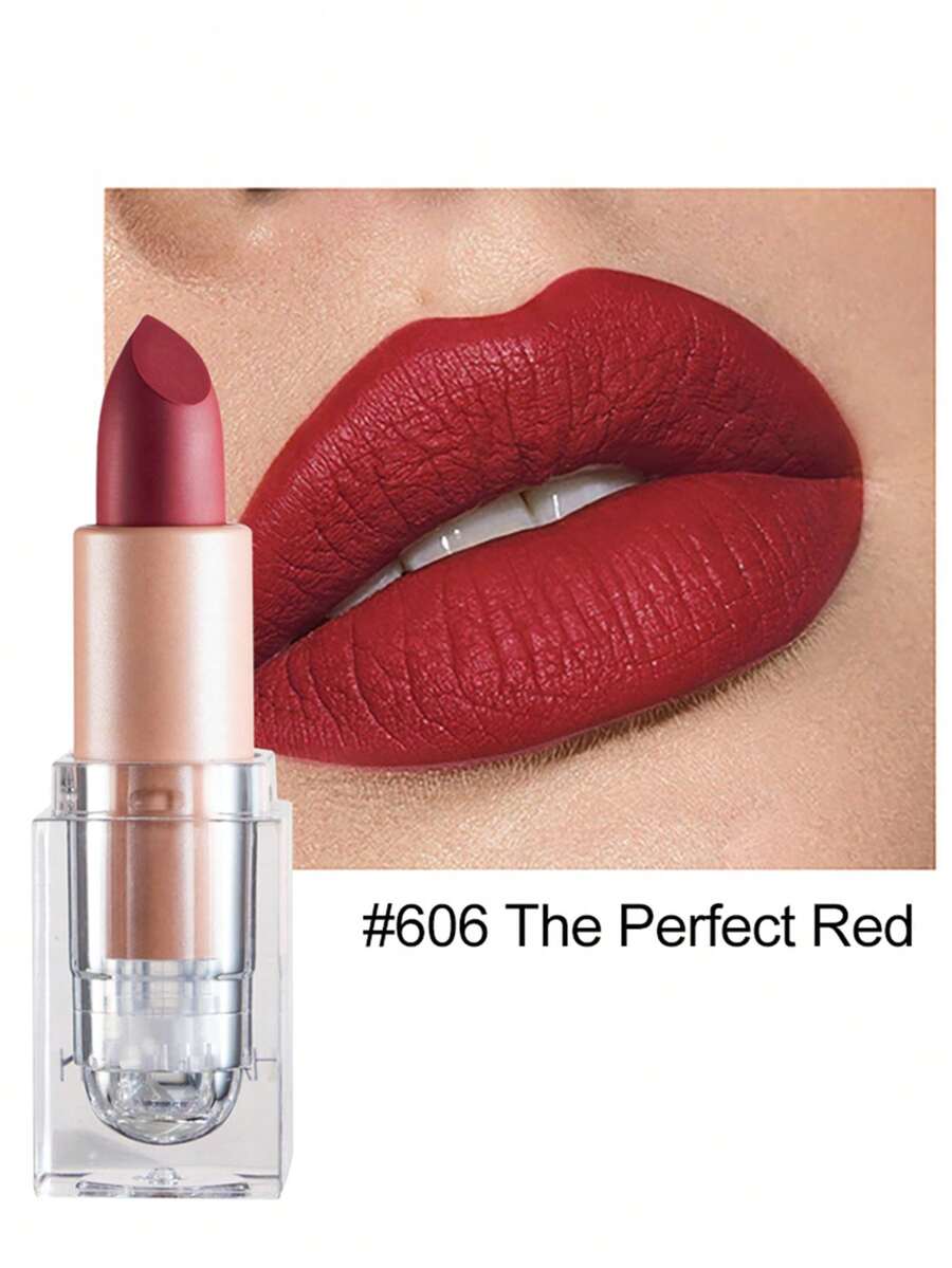 HANDAIYAN Matte Velvet Finish Crystal Square Tube Lipstick, Nude Bean Sand Shade Lip Gloss, Long Lasting Non-Transfer Lip Liner, Cosmetics, Face Paint For Women, Ideal For Y2K Fancy Fashion Looks, Matte Long Lasting Lip Gloss For Daily & Party Makeup - 06 Pompeii - 查看 1