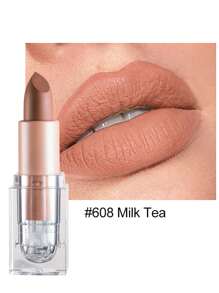 HANDAIYAN Matte Velvet Finish Crystal Square Tube Lipstick, Nude Bean Sand Shade Lip Gloss, Long Lasting Non-Transfer Lip Liner, Cosmetics, Face Paint For Women, Ideal For Y2K Fancy Fashion Looks, Matte Long Lasting Lip Gloss For Daily & Party Makeup - 08 Mazamitla - 查看 1