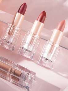 HANDAIYAN Matte Velvet Finish Crystal Square Tube Lipstick, Nude Bean Sand Shade Lip Gloss, Long Lasting Non-Transfer Lip Liner, Cosmetics, Face Paint For Women, Ideal For Y2K Fancy Fashion Looks, Matte Long Lasting Lip Gloss For Daily & Party Makeup - 08 Mazamitla - 查看 4