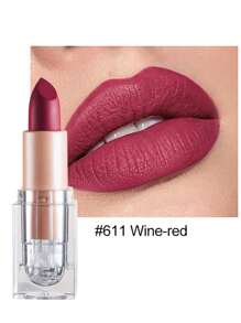 HANDAIYAN Matte Velvet Finish Crystal Square Tube Lipstick, Nude Bean Sand Shade Lip Gloss, Long Lasting Non-Transfer Lip Liner, Cosmetics, Face Paint For Women, Ideal For Y2K Fancy Fashion Looks, Matte Long Lasting Lip Gloss For Daily & Party Makeup - 11 Adobe Red - 查看 1