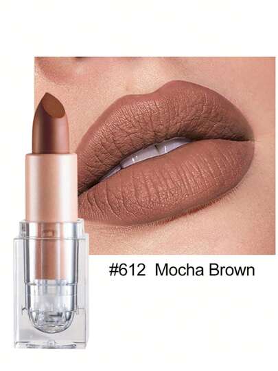  HANDAIYAN 12色哑光水晶唇膏管，净含量3.5克，裸色和暗玫瑰色，适合万圣节、圣诞节、秋冬、露营、节日，便携