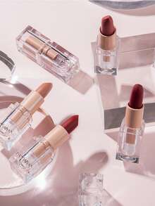 HANDAIYAN Matte Velvet Finish Crystal Square Tube Lipstick, Nude Bean Sand Shade Lip Gloss, Long Lasting Non-Transfer Lip Liner, Cosmetics, Face Paint For Women, Ideal For Y2K Fancy Fashion Looks, Matte Long Lasting Lip Gloss For Daily & Party Makeup - 11 Adobe Red - 查看 7