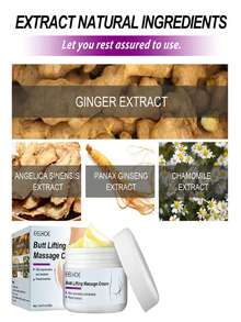 按摩產品時髦奶油,1入組滋養身體奶油緊緻瘦身霜提升臀部適合女士 - 黃色 - 查看 4