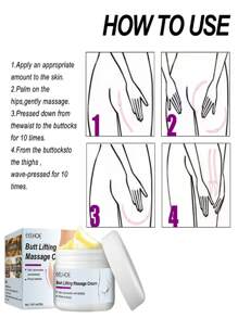 按摩產品時髦奶油,1入組滋養身體奶油緊緻瘦身霜提升臀部適合女士 - 黃色 - 查看 9