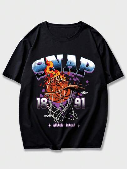 Street Life Guys Basketball & Letter Graphic Tee