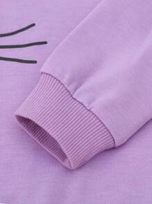 SHEIN Toddler Girls Cartoon Graphic Pullover & Trousers - Multicolor - View 4