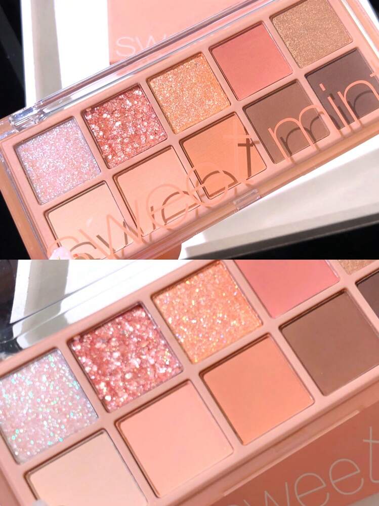 Sweet mint 10-Color Matte Eyeshadow Palette, 1Pc Highly Pigmented