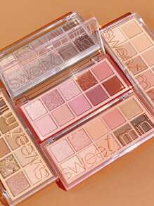 Sweet mint 10-Color Matte Eyeshadow Palette, 1Pc Highly Pigmented Waterproof Long-Wearing Eyeshadow Tray Eye Shadow - 彩色 - 查看 3