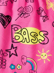 SHEIN 小女童卡通圖案半身裙