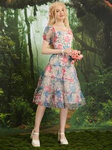 SHEIN MOD Bộ đồ hai mảnh nữ phân lớp Hoa Tất cả trên in Boho - Nhiều màu - Xem 5