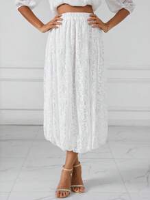 Aveloria Solid Lace Tube Dress Without Belt - White - View 6
