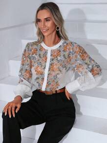 SHEIN Clasi 印花前紐扣襯衫 - 白色 - 查看 6