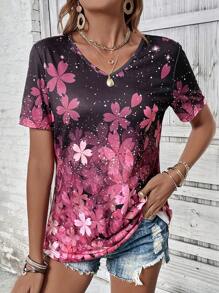 SHEIN LUNE Áo thun nữ Hoa Giải trí - Nhiều màu - Xem 6