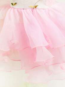 Pet Dress, Cat Clothes Pleated Lace Flower Dress, Cat Princess Dress, Wedding Cake Dress, New Spring/Summer Pet Apparel, European & American Style Dog Clothes, Princess Tulle Dress - Pink - View 6